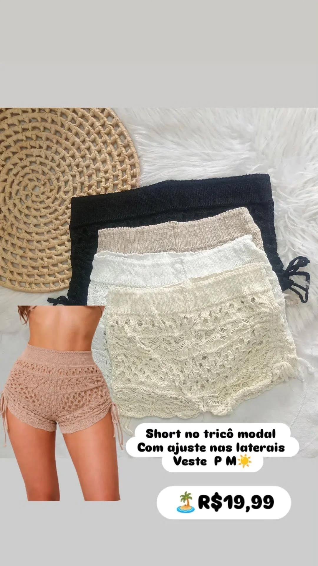 (Promoção)Short de Tricô Modal praia