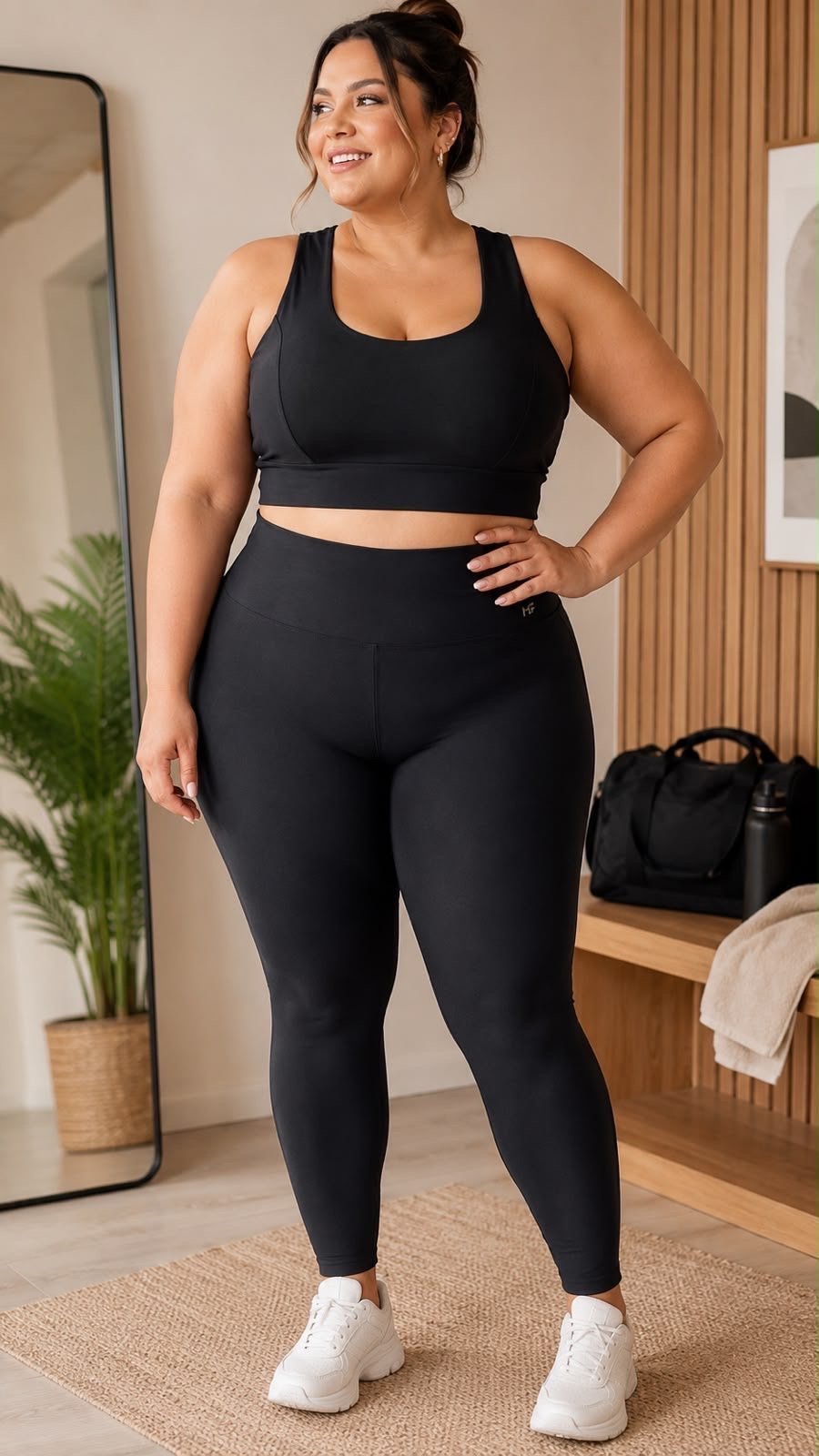 Conjunto Fitness plus size Top e Legging — Poliamida