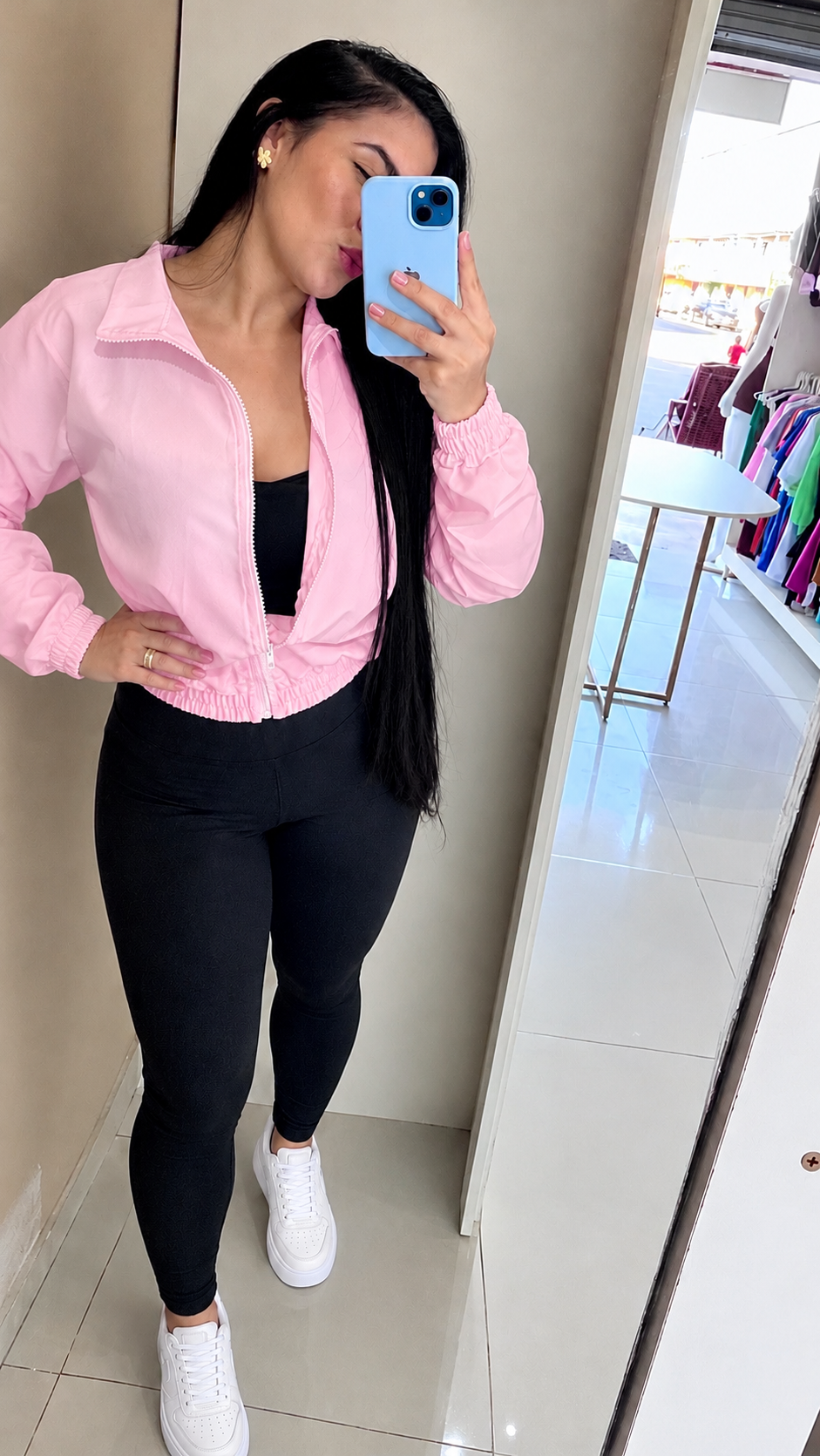 Casaco | Corta-vento Rosa bebê
