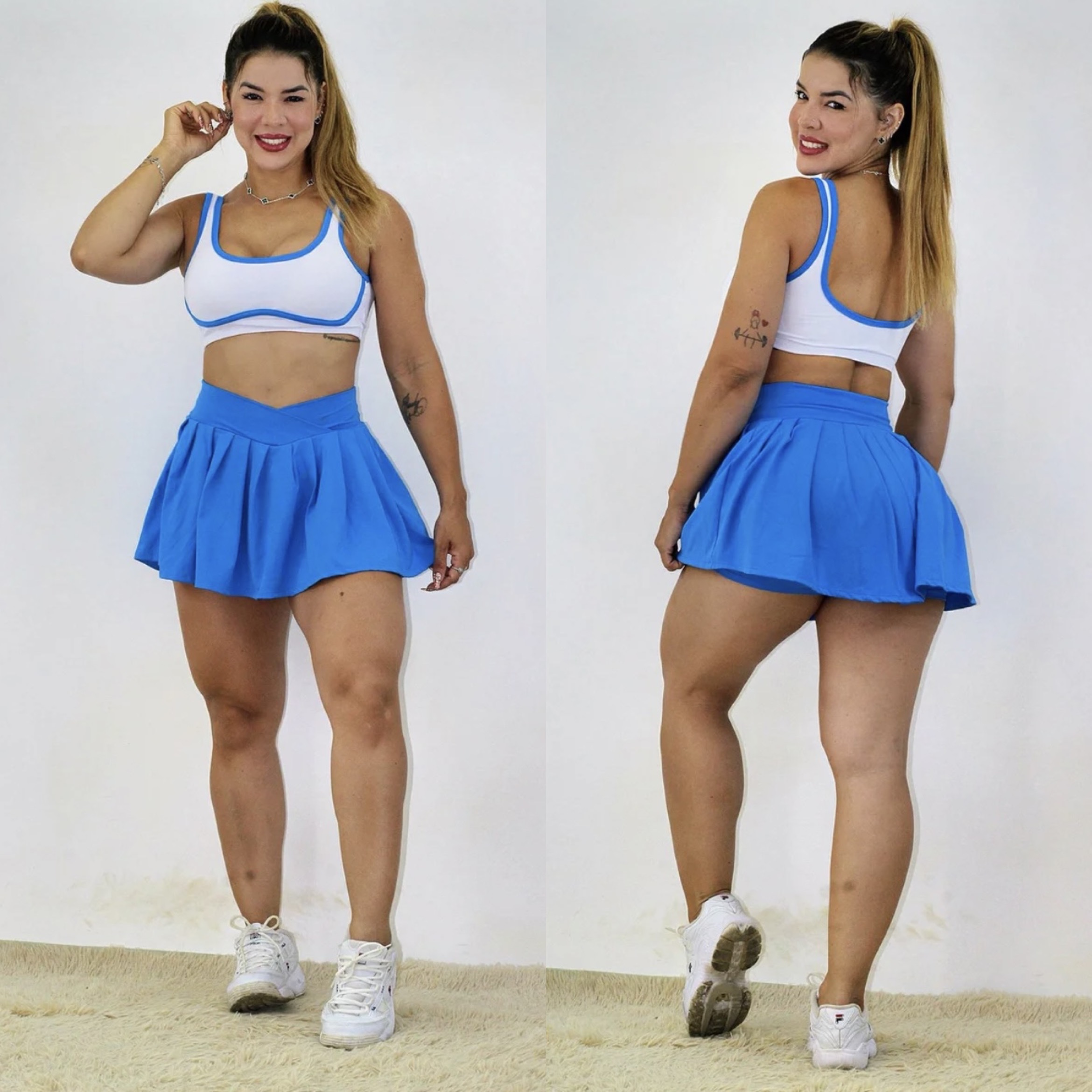 Conj | Colegial Azul celeste