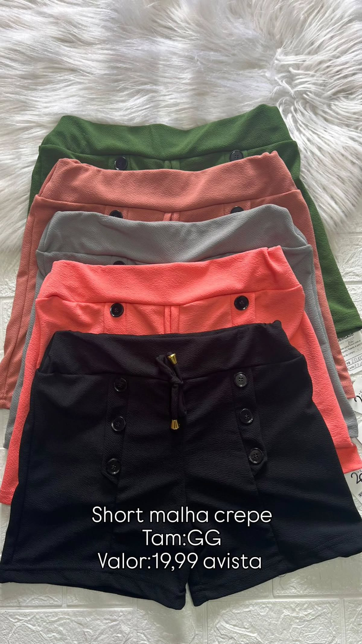 Short malha crepe