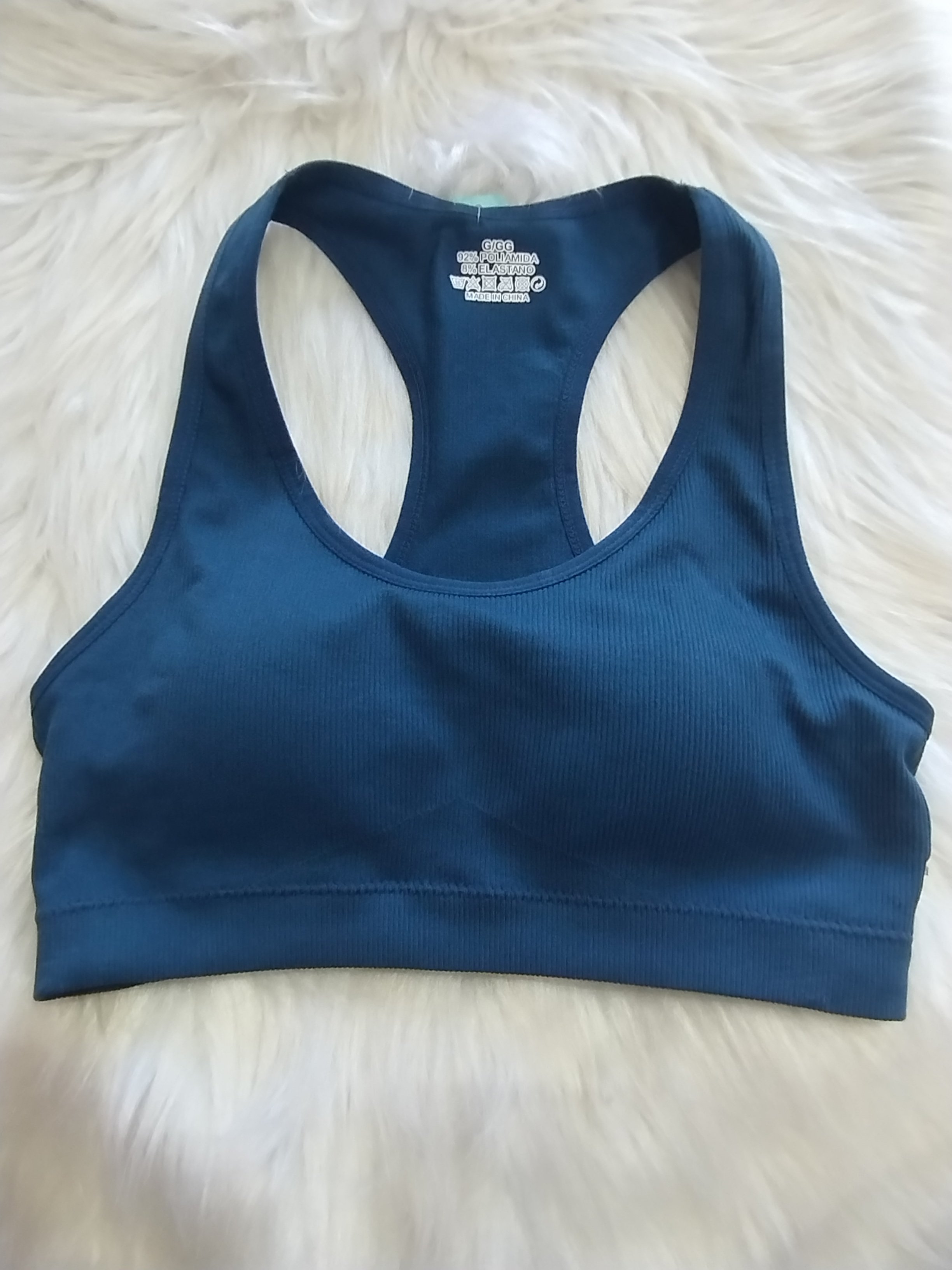 Top Fitness Azul Marinho Canelado